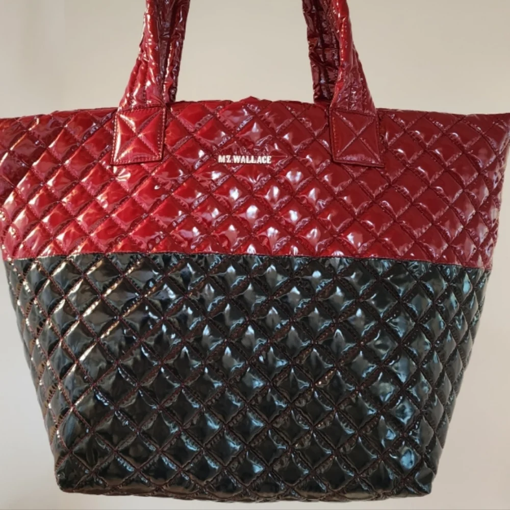 nwt MZ Wallace Medium Colorblock Cranberry & Dawn Lacquer Tote Bag